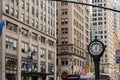 NEW YORK, USA - AUGUST 7, 2017: Sidewalk Clock at Fifth Avenue Royalty Free Stock Photo